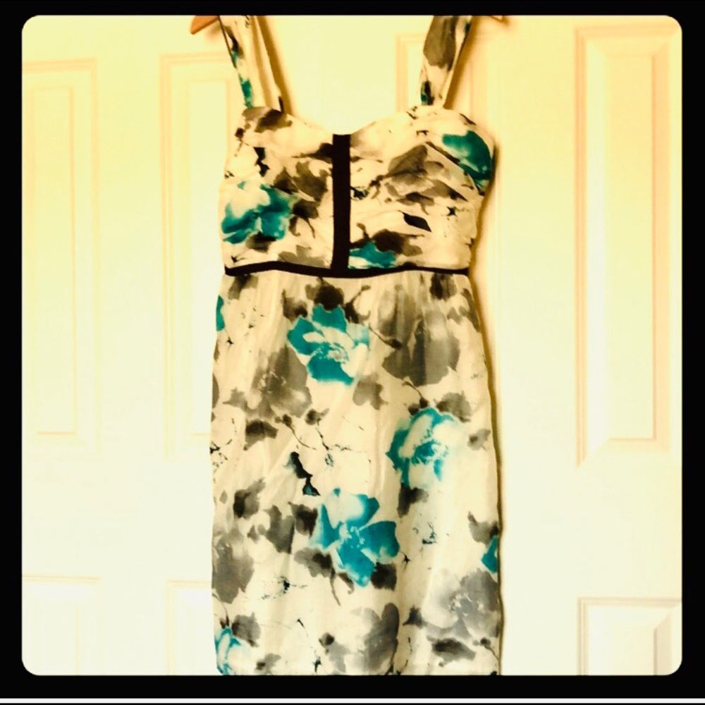 Cremieux blue white grey dress